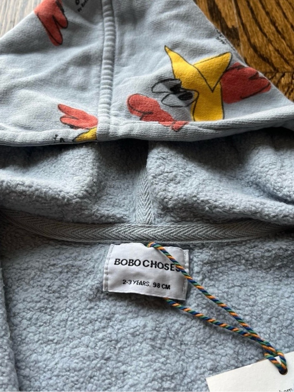 NWT - Bobo Choses Organic Cotton Rooster Zip-Up Hoodie (2-3Y) - Picture 3 of 7